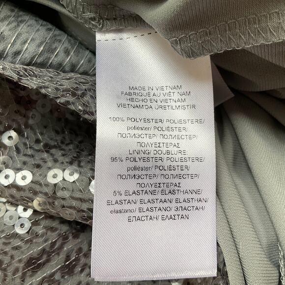 Ralph Lauren Sequined Cocktail Dress Gray Size 4 Short Sleeve Boat Neck Sheath - Picture 11 of 14